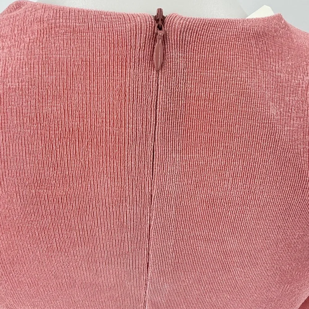 NWOT, Pink Draped Long-Sleeve Midi Dress By Spoken, L - Picture 9 of 12